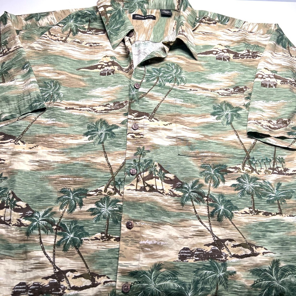 Pierre Cardin Hawaiian Print Short Sleeve Pocket Straight Bottom XXL